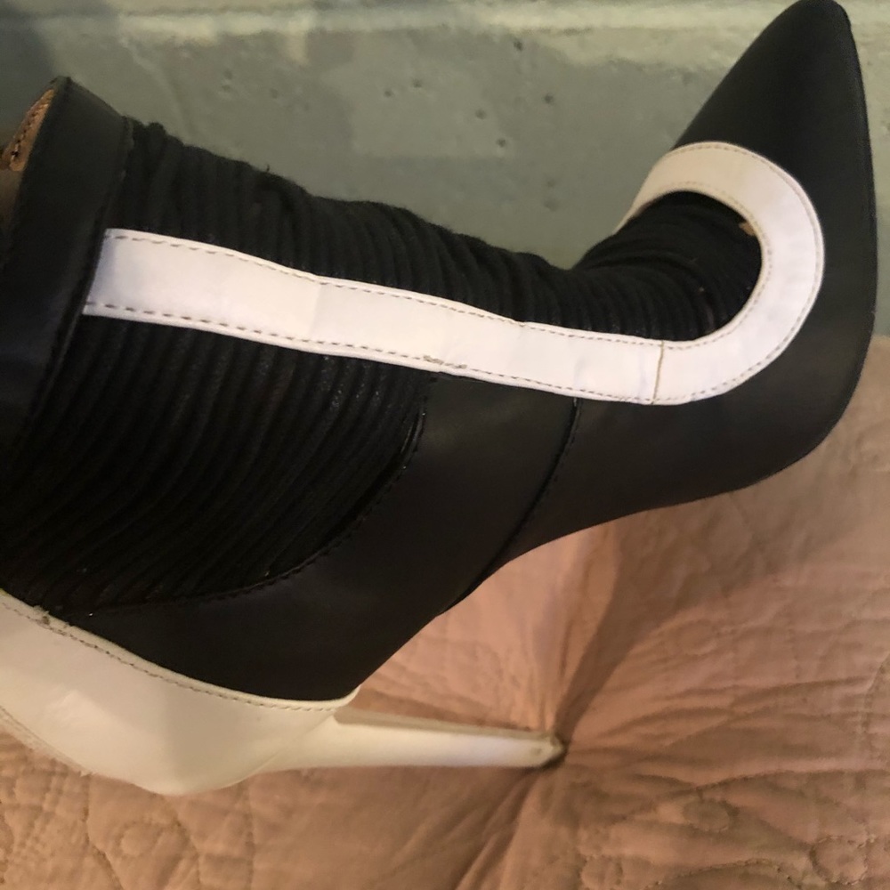 Black and white booties